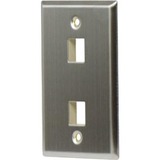 On-Q 1-Gang, 2-Port Wall Plate, Stainless Steel