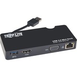 Tripp Lite by Eaton USB 3.0 HDMI VGA Mini Dock Station Gigabit Ethernet HD15 RJ45