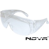 RONCO Eye Protection - Eye, Dust, Particulate Protection - Clear Lens - Clear Frame - Side Shield, Scratch Resistant, Comfortable, Lightweight, Durable, Frameless, Anti-scratch, Ergonomic Design, Ventilation - 12 / Pack