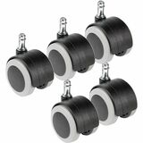 Global 2.5" Universal Dual wheel hard floor casters, set of 5