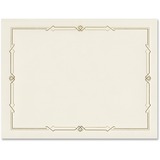 First Base Linen Certificates with Foil - 8.50" x 11" - Laser, Inkjet Compatible - Ivory, Gold with Gold Border - Linen Paper - 15 / Pack