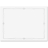 First Base Linen Certificates with Foil - 8.50" x 11" - Laser, Inkjet Compatible - Silver, White with Gold Border - Linen Paper - 15 / Pack