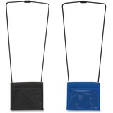 Merangue Deluxe ID Badge Holders - Polyester, Polyethylene - 1 Each - Blue, Black