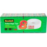 Scotch Invisible Magic Tape Boxed Refill Roll - 27.8 yd (25.4 m) Length x 0.75" (19 mm) Width - Permanent Adhesive Backing - 8 / Pack - Transparent