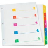 TOPS RapidX 5 & 8 Tab Super Colour Coded Dividers - 5 Printed Tab(s) - Digit - 1-5 - Letter - 8.50" (215.90 mm) Width x 11" (279.40 mm) Length - 3 Hole Punched - Multicolor Plastic Tab(s) - Recycled - Laminated Tab, Reinforced, Rip Proof - 1 / Set