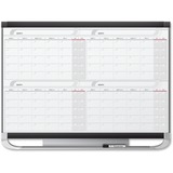 Quartet Prestige Total-erase Four-month Calendar - Monthly, Daily - 4 Month - Graphite - 36" Height x 48" Width - Dry Erase Surface, Notes Area, Accessory Tray, Hanger - 1 Each