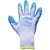 RONCO Grip-it Latex Palm Coated Gloves - Medium Size - Gray, Blue - Abrasion Resistant, Cut Resistant, Snag Resistant, Flexible, Lightweight, Breathable, Comfortable, Snug Fit - For General Purpose, Farming, Construction, Landscaping, Warehouse, Agriculture, Fishing, Cleaning, Shipping, Material Handling, Waste Management - 12 Pair - 9.84" (250 mm) Glove Length