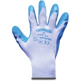 RONCO Grip-it Latex Palm Coated Gloves - Large Size - Gray, Blue - Abrasion Resistant, Cut Resistant, Snag Resistant, Flexible, Lightweight, Breathable, Comfortable, Snug Fit - For General Purpose, Farming, Construction, Landscaping, Warehouse, Agriculture, Fishing, Cleaning, Shipping, Material Handling, Waste Management - 12 Pair - 10.24" (260 mm) Glove Length