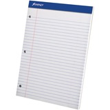 TOPS Wide-ruled Perforated Note Pad - 50 Sheets - 8 1/2" x 11 3/4" - White Paper - Micro Perforated, Rigid, Chipboard Backing, Easy Tear - 1 Each