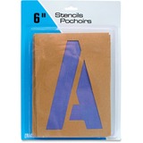 U.S. Stamp & Sign Brown Paper Letters/Numbers Stencils - 6" (152.40 mm) - Number, Capital Letter - Natural, Purple
