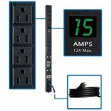 Tripp Lite by Eaton PDU 1.5kW Single-Phase Local Metered PDU 100-127V Outlets (8 5-15R) 5-15P 15 ft. (4.57 m) Cord 0U Vertical 24 in.