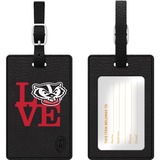 OTM Black Leather Love V1 Bag Tag University of Wisconsin