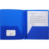 Business Source Letter Portfolio - 8 1/2" x 11" - 50 Sheet Capacity - 3 x Prong Fastener(s) - 2 Pocket(s) - Blue - 1 Each