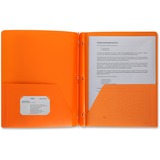 Business Source Letter Portfolio - 8 1/2" x 11" - 50 Sheet Capacity - 3 x Prong Fastener(s) - 2 Pocket(s) - Orange - 1 Each