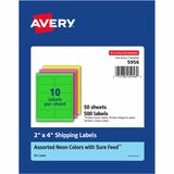 Avery%26reg%3B+2%22x+4%22+Neon+Shipping+Labels+with+Sure+Feed%2C+500+Labels+%285956%29