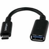 StarTech 6in (15cm) USB-C to USB-A Adapter, USB 5Gbps, 3A, USB-C Male to USB-A Female Converter, USB-IF Certified, Thunderbolt Compat.