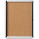 Quartet Bulletin Board - 27" (685.80 mm) Height x 21" (533.40 mm) Width - Cork Surface - Durable, Locking Door - 1 Each