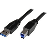 StarTech.com 10m 30 ft Active USB 3.0 USB-A to USB-B Cable - M/M - USB A to B Cable - USB 3.1 Gen 1 (5 Gbps) - Connect USB 3.0 devices up to 10m away, with no signal loss - USB 3.0 A to B Cable - 10m USB 3.0 Cable - M/M - 30 ft Active USB 3.0 USB-A to USB-B Cable - USB A to B Cable - USB 3.1 Gen 1 (5 Gbps)