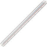 Staedtler Mars Triangular Scale - 1/20, 1/25, 1/50, 1/75, 1/100, 1/125 Graduations - Metric Measuring System - Solid Plastic - 1 Each - White