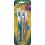 Crayola 4 Flat Brushes - 4 Brush(es) Wood - Metal Ferrule