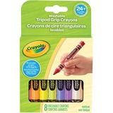 Crayola Crayons, Large Triangular Washable My First 8 ct - 4" (101.60 mm) Length - Assorted - 8 / Box