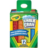 Crayola Chalk Stick - Assorted - Roll Stop, Washable, Square Shape - 12 / Box