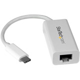 StarTech.com USB-C to Gigabit Ethernet Adapter - White - Thunderbolt 3 Port Compatible - USB Type C Network Adapter - Connect to a Gigabit network through the USB-C port on your computer - USB 3.1 Gen 1 (5Gbps) - USB Type C to Ethernet - Works w/ latest MacBook & Chromebook Pixel - USB C to Lan Adapter - USB C to RJ45 Adapter - USB C Network Adapter - USB Powered