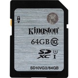 Kingston 64 GB Class 10/UHS-I (U1) SDXC - 45 MB/s Read - 10 MB/s Write - Lifetime Warranty