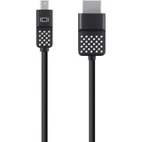 Belkin Mini DisplayPort to HDTV Cable - 6 ft HDMI/Mini DisplayPort A/V Cable for Notebook, Tablet, HDTV, Workstation, Ultrabook, MacBook, Audio/Video Device - First End: 1 x Mini DisplayPort Digital Audio/Video - Male - Second End: 1 x HDMI Digital Audio/Video - Male - Black, White