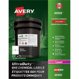 Avery® UltraDuty Warning Label - 4 3/4" Width x 7 3/4" Length - Permanent Adhesive - Rectangle - Laser - White - Film - 2 / Sheet - 50 Total Sheets - 100 Total Label(s) - 100 / Box - Water Resistant
