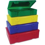 Sparco 4-in-1 Storage Box Set - Snap Lock Closure - Stackable - Polypropylene - Assorted - For Home, School, Office, Hardware, Stationary - 4 / Set