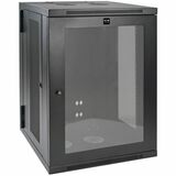 Tripp Lite by Eaton SmartRack 18U Low-Profile Switch-Depth Wall-Mount Half-Height Rack Enclosure Clear Acrylic Window Hinged Back
