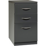 Lorell Premium Box/Box/File Mobile File Cabinet with Arch Pull - 15" x 22.9" x 27.8" - 3 x Drawer(s) for Box, File - Letter - Ball-bearing Suspension, Drawer Extension, Durable, Pencil Tray - Charcoal - Steel - Recycled