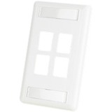 Ortronics HDJ 4 Hole Faceplate, White - 4 x Total Number of Socket(s) - 1-gang - White -...