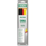 Dixon China Marker Multi-purpose Marking Tool - Red, Black, Yellow, White Lead - 5 / Pack