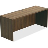 Lorell Chateau Series Credenza - 70.9" x 23.6"30" Credenza, 1.5" Top - Reeded Edge - Material: P2 Particleboard - Finish: Walnut, Laminate - Durable, Grommet, Cord Management, Modesty Panel - For Office