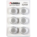 Lorell Round Cap Rare Earth Magnets - 1.20" (30.48 mm) Diameter - Round - 6 / Pack - Clear