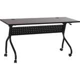 Lorell Espresso/Black Training Table - Rectangle Top - Four Leg Base - 4 Legs - 60" Table Top Width x 23.5" Table Top Depth - 29.5" Height x 59" Width x 23.6" Depth - Assembly Required - Espresso, Black - Melamine, Nylon