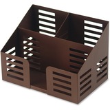Lorell Stamped Steel 3-Compartment Desktop Organizer - 3 Compartment(s)Desktop - Durable - Bronze - Bronze - Steel - 1 Each