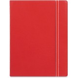 Filofax A5 Size Notebook - A5 - 56 Sheets - Twin Wirebound - 0.24" Ruled - A5 - 5 53/64" x 8 17/64" - 8.50" (215.90 mm) x 6.43" (163.32 mm) - Off White Paper - RedLeatherette Cover - Elastic Closure, Indexed, Pocket, Ruler, Refillable, Soft Cover, Divider, Tab, Page Marker, Ribbon Marker - Recycled - 1 Each