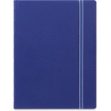 Rediform A5 Size Filofax Notebook - A5 - 56 Sheets - Twin Wirebound - 0.24" Ruled - A5 - 8 1/4" x 5 13/16" - 8.50" (215.90 mm) x 6.44" (163.58 mm) - Off White Paper - BlueLeatherette Cover - Elastic Closure, Indexed, Pocket, Ruler, Refillable, Soft Cover, Divider, Tab, Page Marker, Ribbon Marker - Recycled - 1 Each