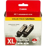 Canon PGI-270 XL Original Inkjet Ink Cartridge - Pigment Black - 2 / Pack - Inkjet - 2 / Pack