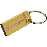 Verbatim 16GB Metal Executive USB 3.0 Flash Drive - Gold - 16 GB - USB 3.0 - Gold - Lifetime Warranty - 1 Each - TAA Compliant