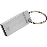 Verbatim 32GB Metal Executive USB Flash Drive - Silver - 32 GB - USB 2.0 - Silver - Lifetime Warranty - 1 Each - TAA Compliant