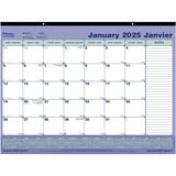 Blueline Blueline Monthly Desk Pad Calendar - Julian Dates - Monthly, Daily - 12 Month - January 2024 - December 2024 - 1 Month Single Page Layout - Desk Pad - Chipboard - 16" Height x 21.3" Width - Reference Calendar, Tear-off, Bilingual, Notes Area, Rem