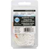 Merangue Marking Tag - 1.09" (27.78 mm) Length x 0.75" (19.05 mm) Width - Rectangular - String Fastener - 50 / Pack - White