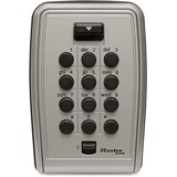 Master Master Lock Wall-Mount Push Button Lock Box - Black, Gray Door - Mechanical Key - Wall Mountable