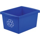 Storex Letter Size Paper Recycle Bin - 15.14 L Capacity - Rectangular - Heavy Duty, Crack Resistant, Dent Resistant - 8" Height x 15" Width x 11" Depth - Polypropylene - Blue - 1 Each