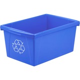 Storex Legal Size Paper Recycle Bin - 20.82 L Capacity - Rectangular - Heavy Duty, Crack Resistant, Dent Resistant - 12" Height x 18" Width x 8.5" Depth - Polypropylene - Blue - 1 Each