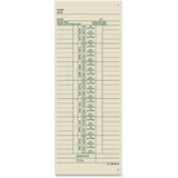 TOPS Time Card - 250 Sheet(s) - 3 1/2" (8.9 cm) x 9" (22.9 cm) Sheet Size - Manila Sheet(s) - Green Print Color - 250 / Pack